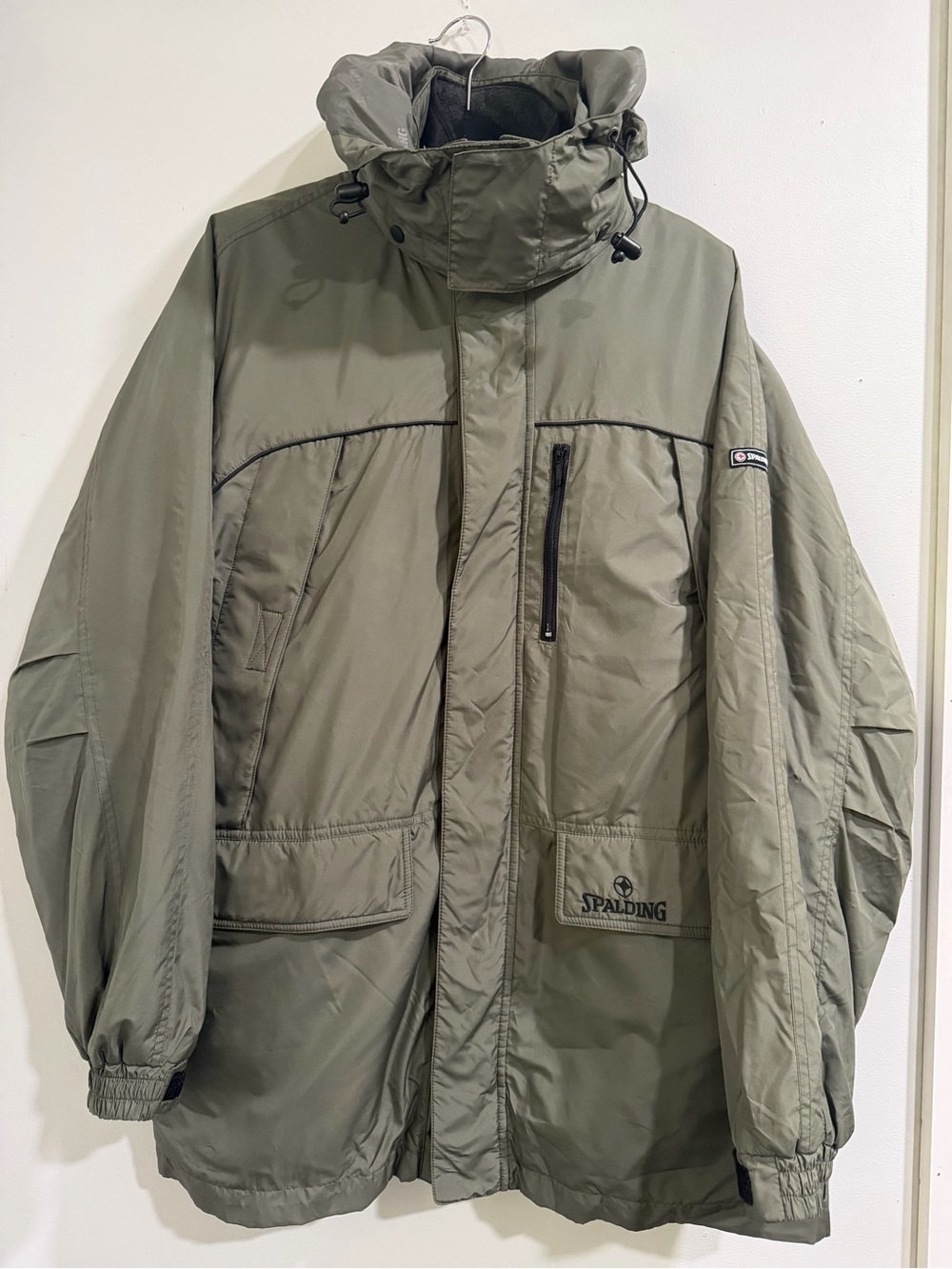 Spalding Men's Olive Hooded Puffer Jacket